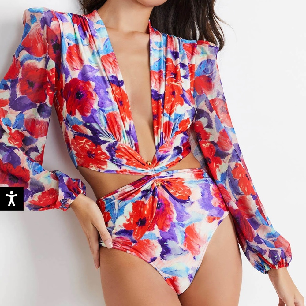 PatBO Plunge Bodysuit/Swimsuit